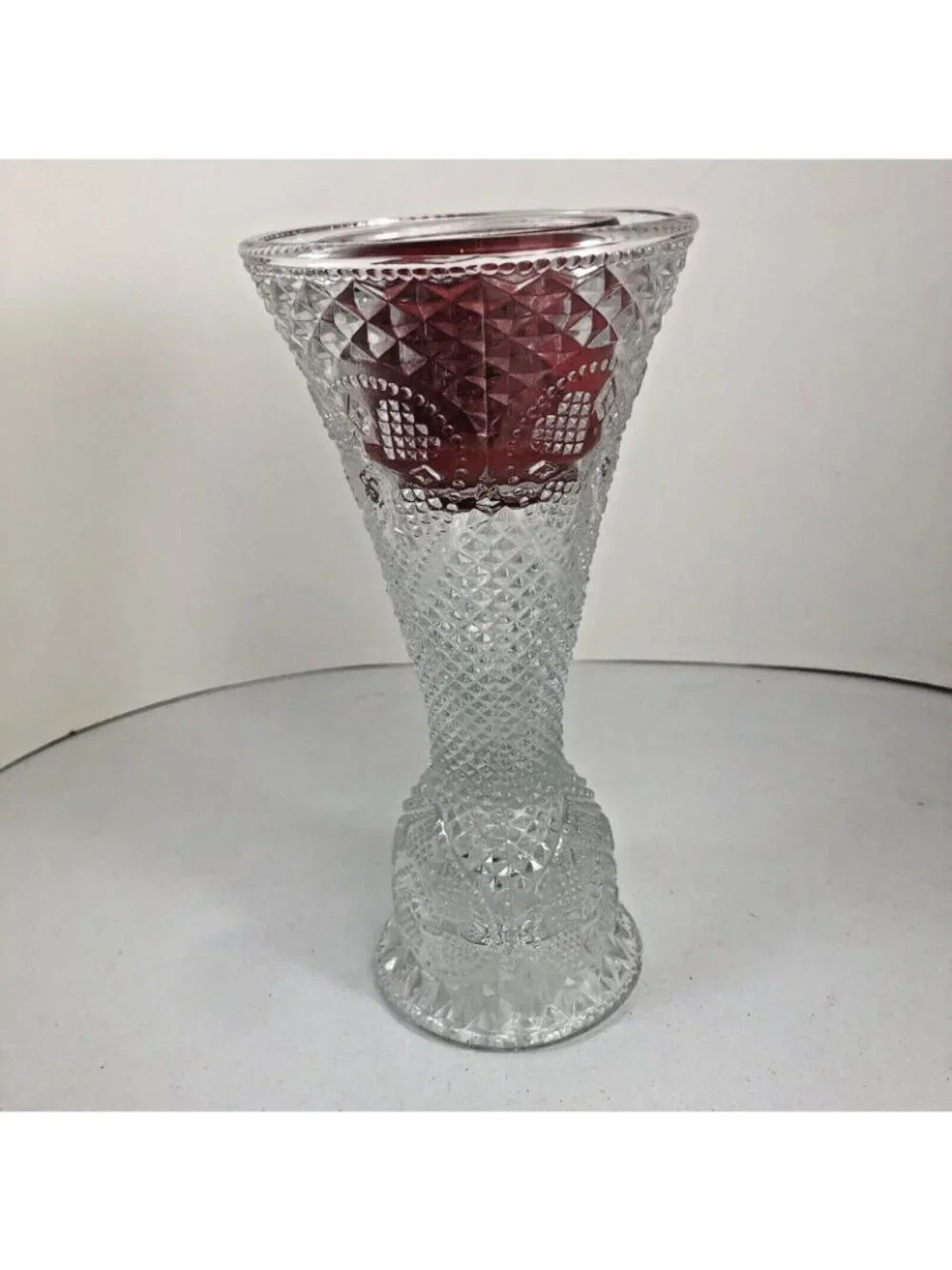 Vintage AVON Fostoria Heart and Diamond Convertible Candlestick American Glass
